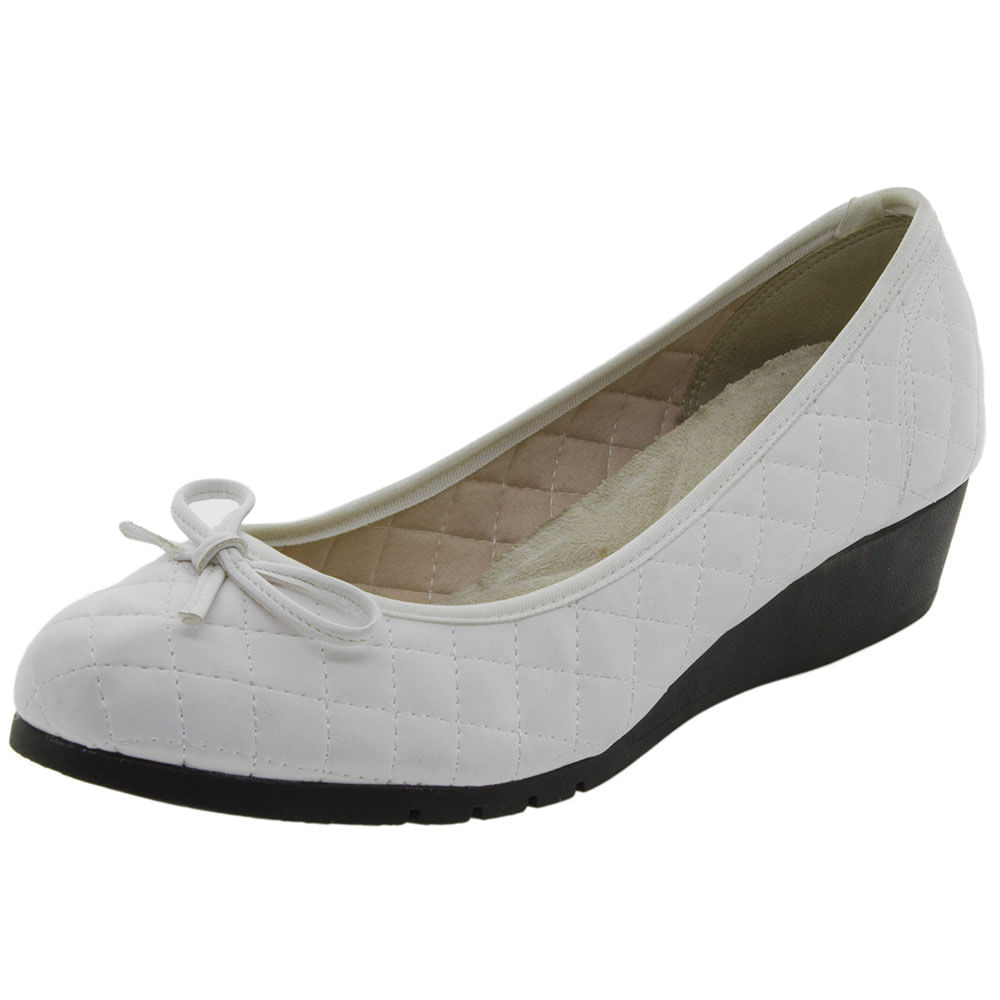 Sapato Feminino Anabela Branco Moleca