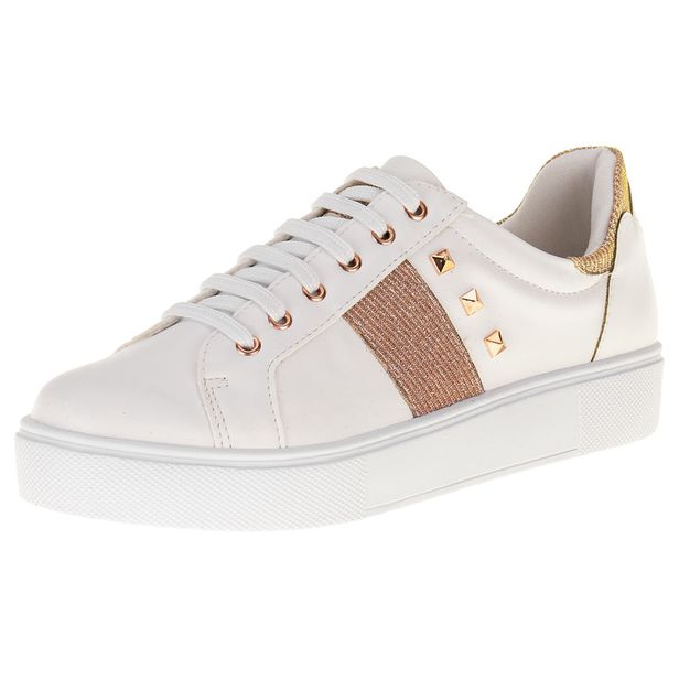 Tênis Feminino Casual Ana Flex - 927165 BRANCO/BEGE 35