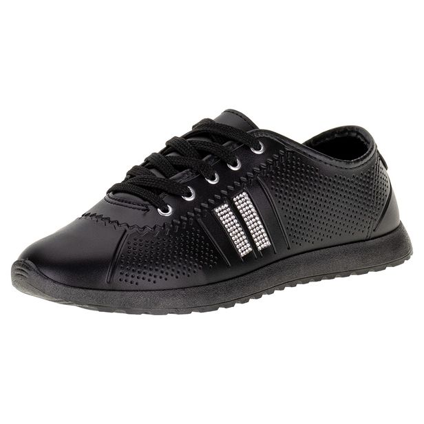 Tênis Feminino Casual Moleca - 5736114 PRETO 35