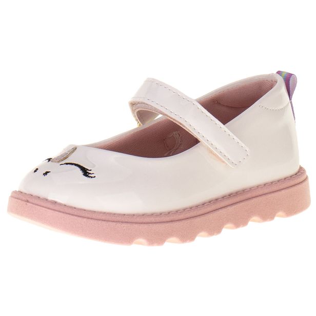 Sapato Infantil Molekinha - 2727102 BRANCO/ROSA 18