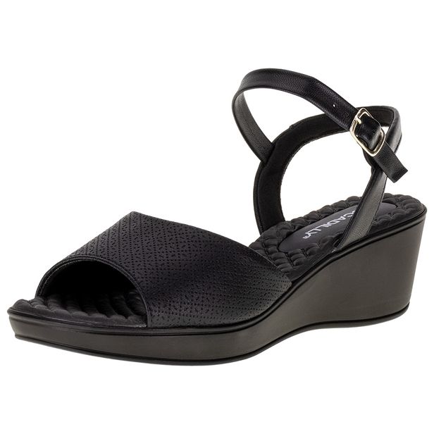 Sandália Feminina Anabela Piccadilly - 540317 PRETO 01 36
