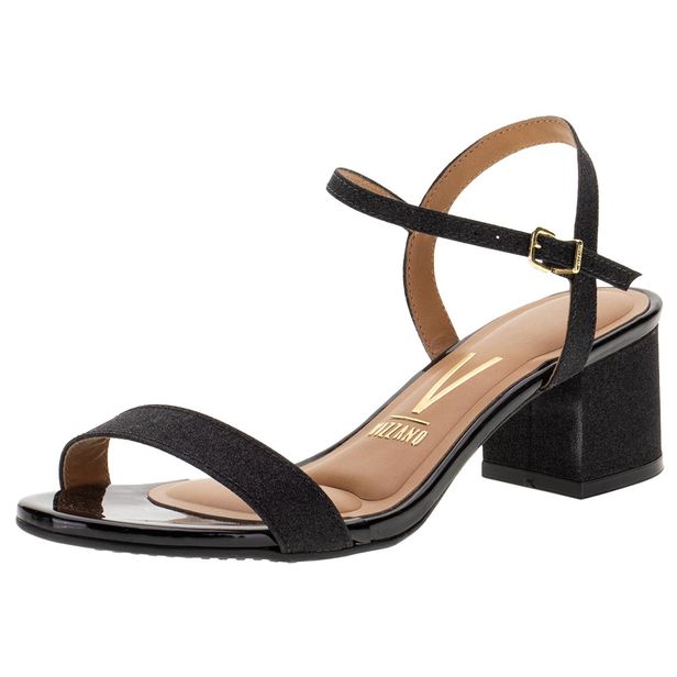 Sandália Feminina Salto Baixo Vizzano - 6291900 PRETO 34