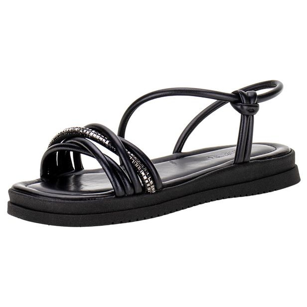 Sandália Feminina Flat Mississipi - Q9803 PRETO 35