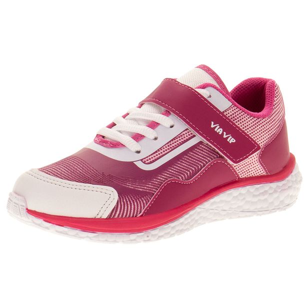 Tênis Infantil Via Vip - VV9512 BRANCO/ROSA 28