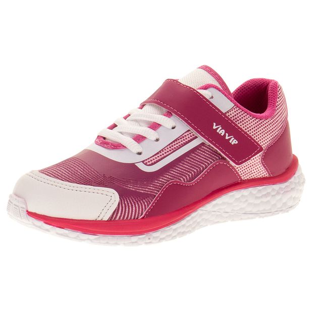 Tênis Infantil Via Vip - VV9512 BRANCO/ROSA 29