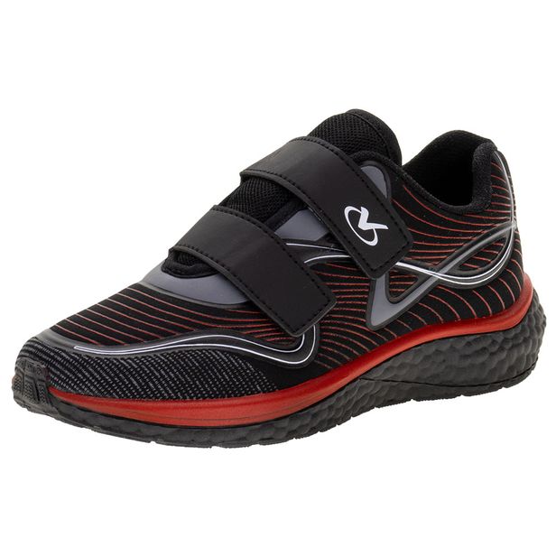Tênis Infantil Via Vip - VV9508 PRETO/VERMELHO 29