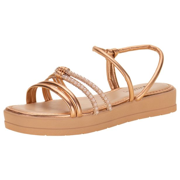 Sandália Feminina Flat Mississipi - Q9792 BRONZE 38