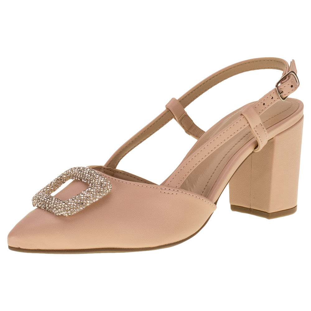 Sapato Feminino Salto Grosso Via Marte 2312308 ROSA cloviscalcados