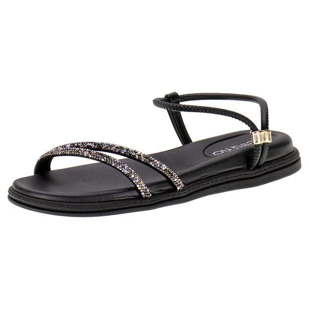 Sandália Feminina Flat Beira Rio - 8488113 PRETO 34