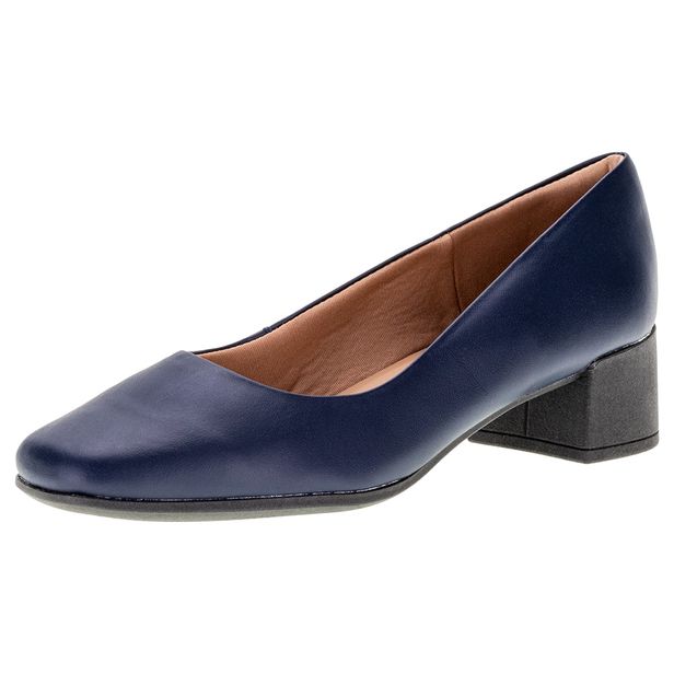 Sapato Feminino Salto Grosso Usaflex - AJ0104 MARINHO 35