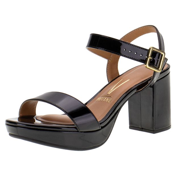 Sandália Feminina Salto Grosso Vizzano - 6425110 VERNIZ/PRETO 35