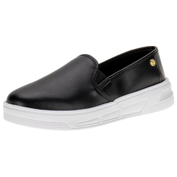 Tênis Feminino Slip On Moleca - 5786100 PRETO/BRANCO 34