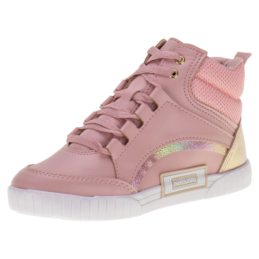 Tênis Infantil Cano Alto Molekinha 2544217 ROSA cloviscalcados