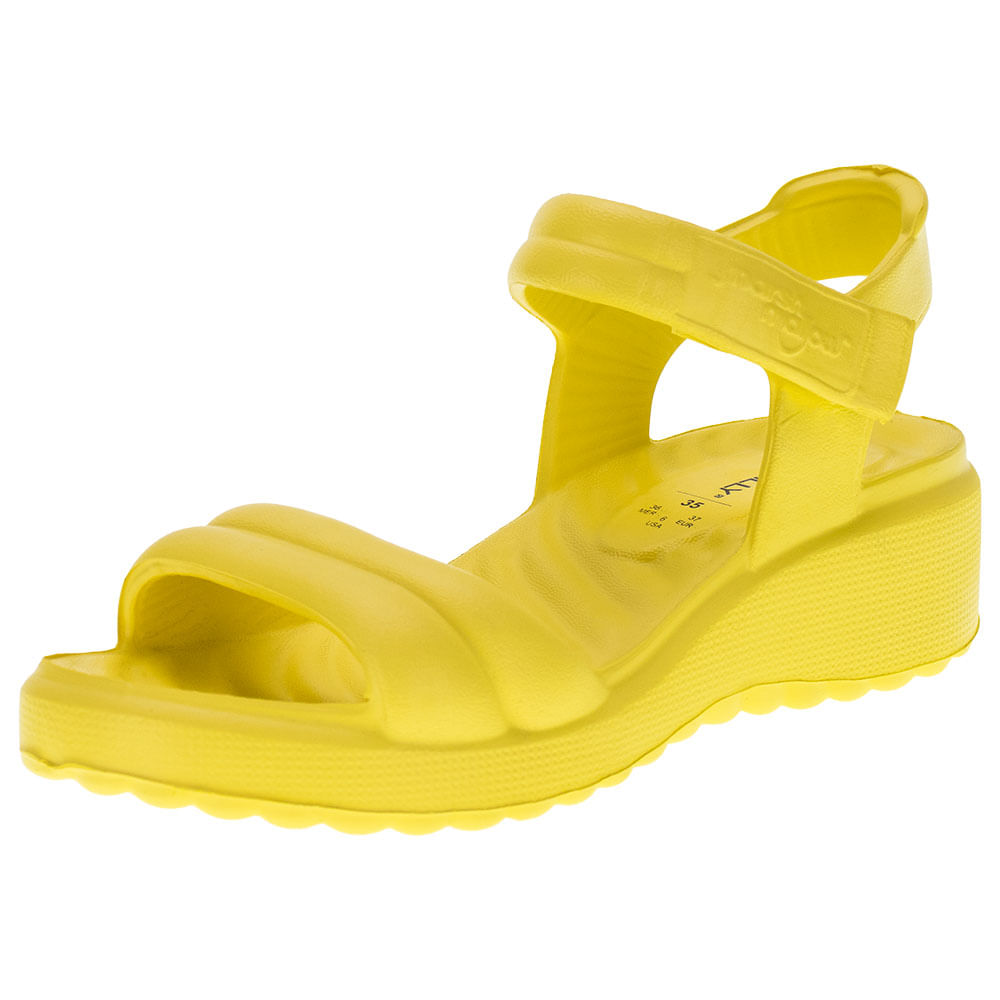 Sandália Anabela Marshmallow Piccadilly C226001 AMARELO