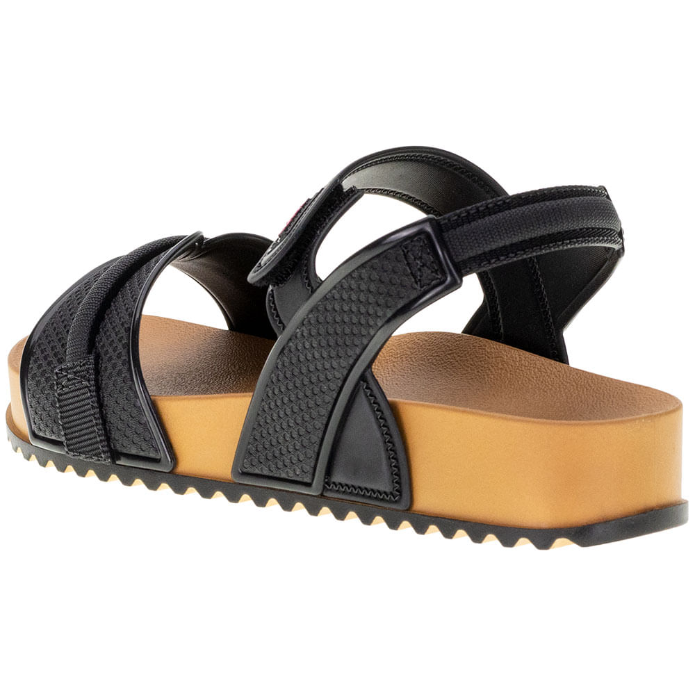 Sandália Feminina Dinamica Zaxy - 18633 PRETO/BEGE | Clovis Calçados