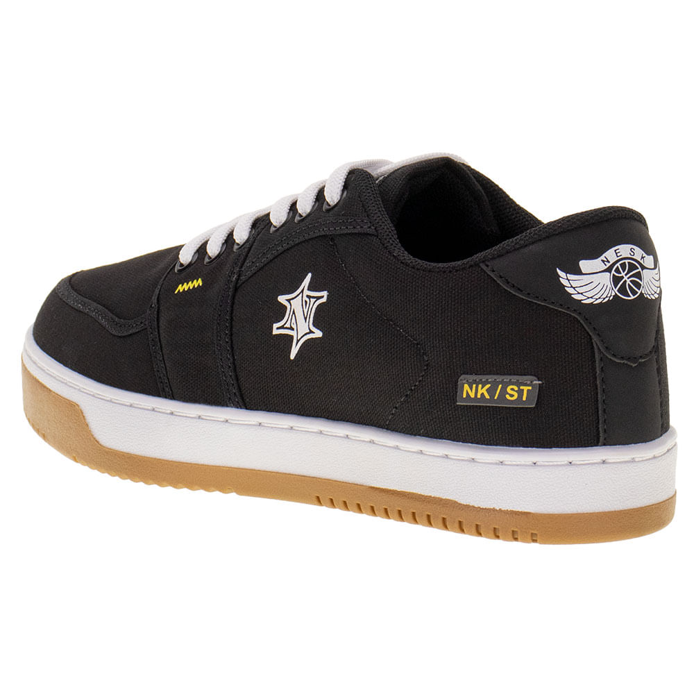 Tênis Masculino Nesk - C5703 PRETO/BRANCO | Clovis Calçados