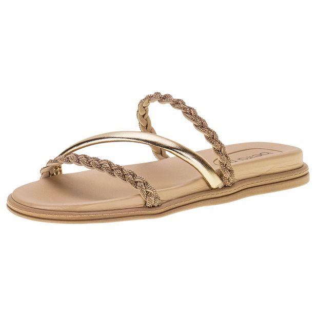 Tamanco Feminino Flat Beira Rio - 8488108 OURO 38