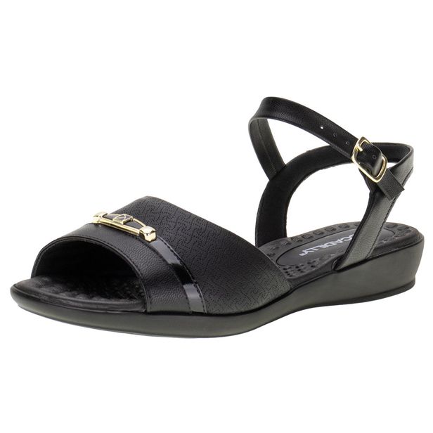 Sandália Feminina Flat Piccadilly - 5003517 PRETO 36