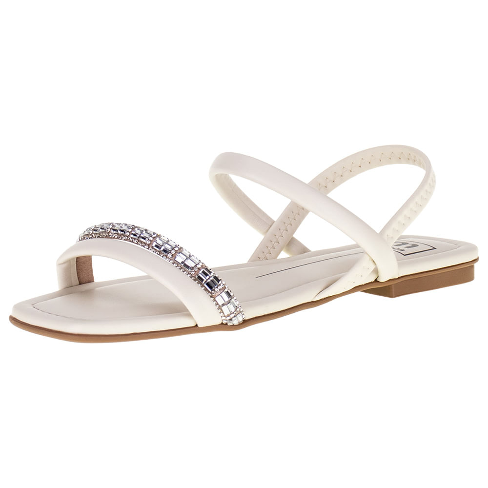 Sandália Feminina Rasteira Moleca - 5462111 MARFIM 34