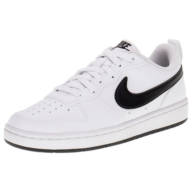 Tênis Infantil Court Borough Low Regraft Nike - DV5456 BRANCO/PRETO 36