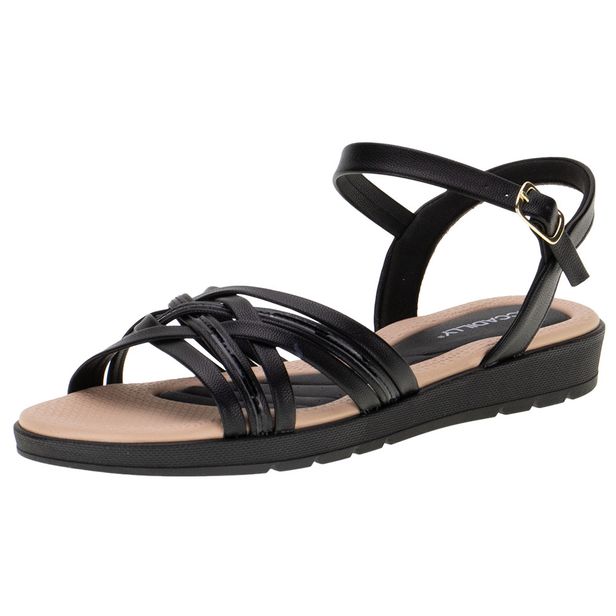 Sandália Feminina Flat Piccadilly - 410026 PRETO 01 37