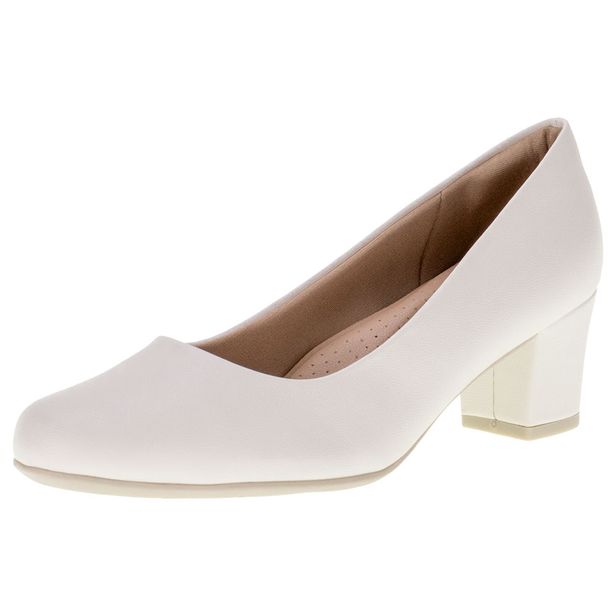 Sapato Feminino Salto Grosso Piccadilly - 110072 BRANCO 34