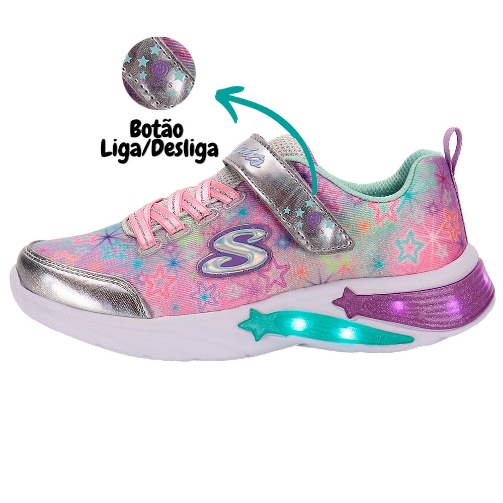 Sapatilhas Crianca Sapatilhas Skechers Luzes Tênis Infantil S