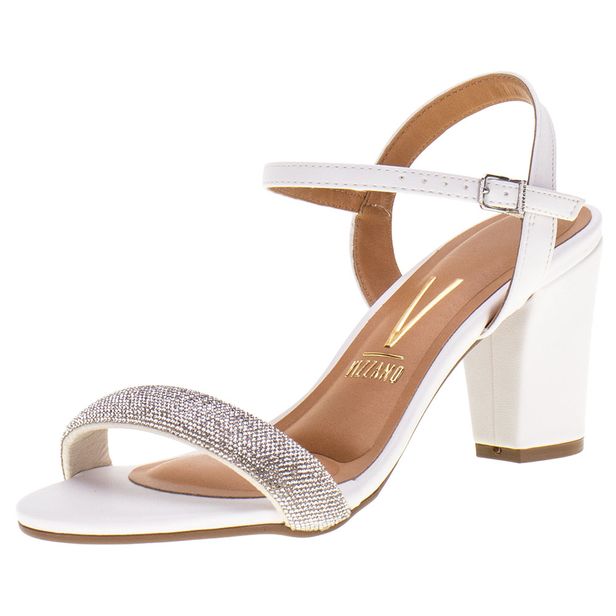 Sandália Feminina Salto Grosso Vizzano - 62621015 BRANCO 37