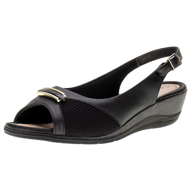 Sandália Feminina Anabela ComfortFlex - 2396303 PRETO 37