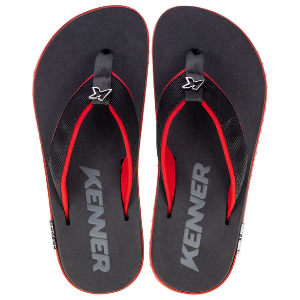 Chinelo Masculino Kivah Cushy Kenner - TKH PRETO/VERMELHO 01 38