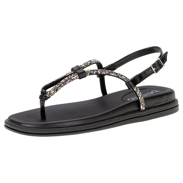 Sandália Feminina Flat Beira Rio - 8513109 PRETO 36