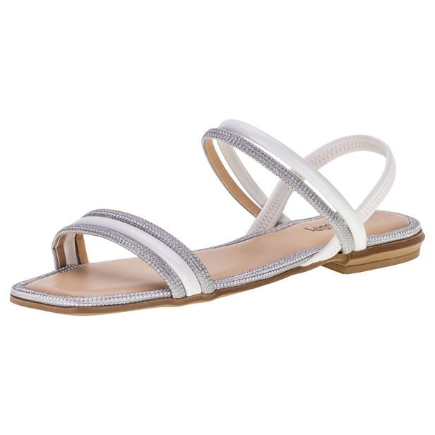 Sandália Feminina Rasteira Mississipi - M1552 BRANCO/CINZA 37