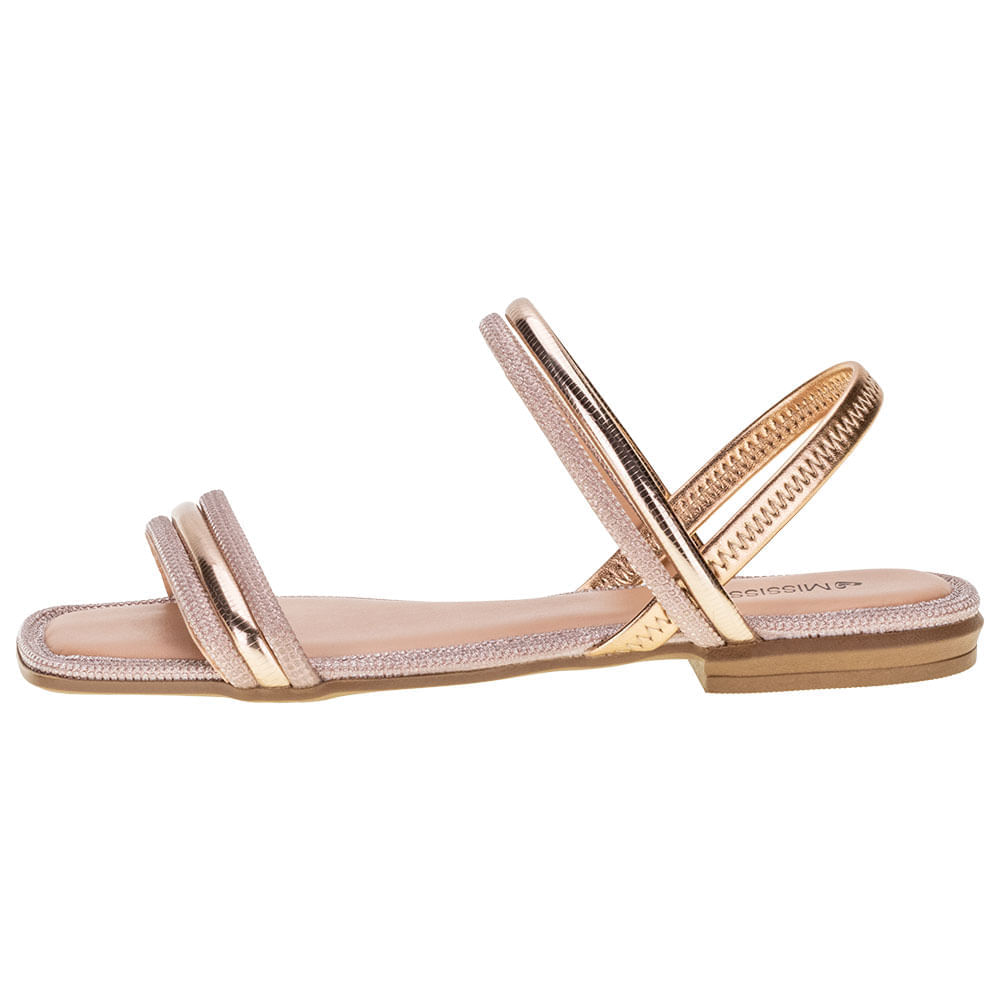 Sandália Feminina Rasteira Mississipi - M1552 BRONZE | Clovis Calçados