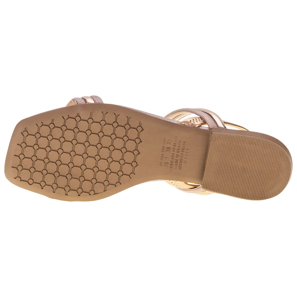 Sandália Feminina Rasteira Mississipi - M1552 BRONZE | Clovis Calçados
