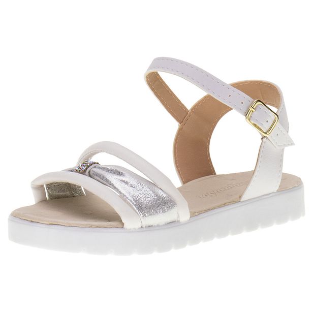Sandália Infantil Feminina Nayarinha - 507 BRANCO/CINZA 30