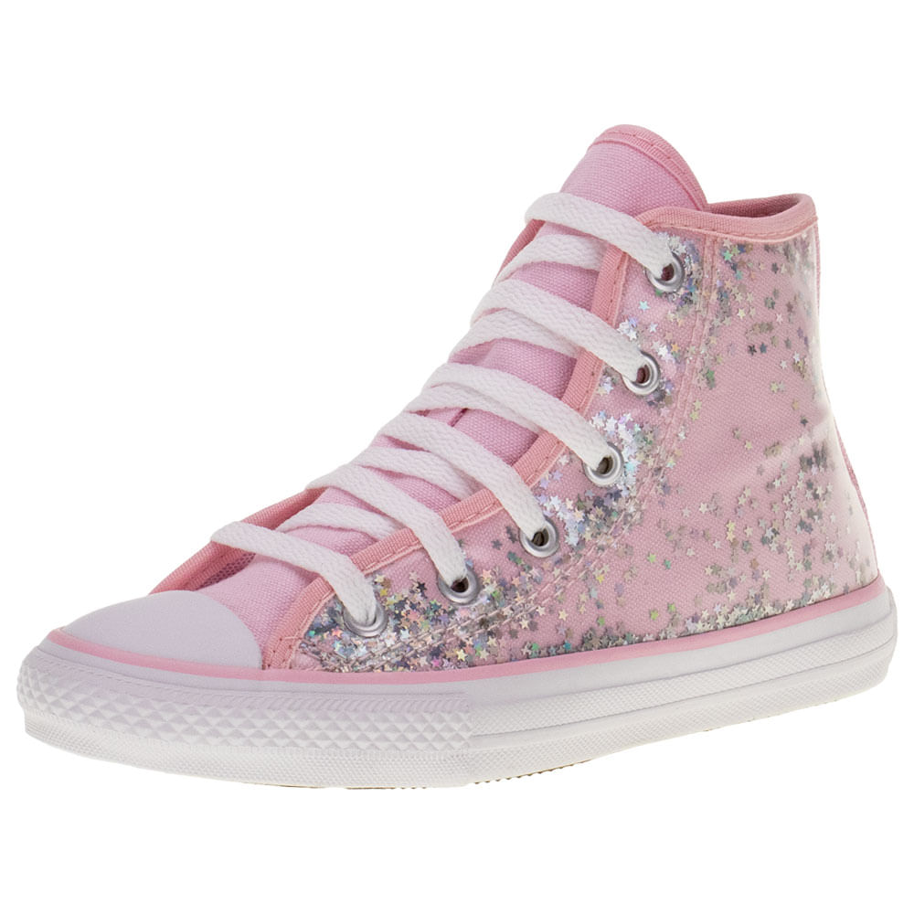 All Star Glitter Tenis Infantil Rosa Com Glitter Tênis Infantil