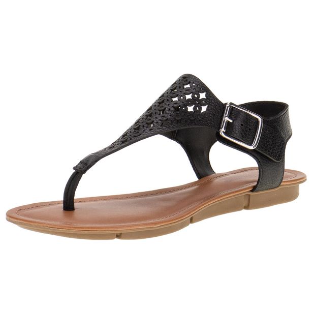 Sandália Feminina Flat Bottero - 309282 PRETO 34