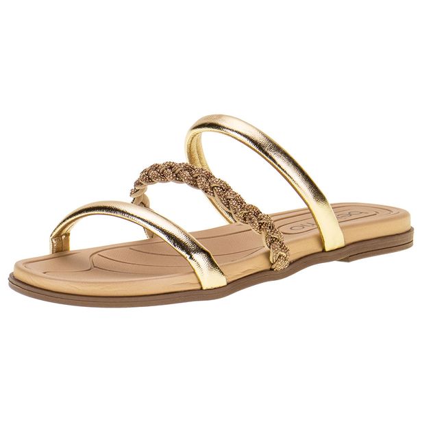 Tamanco Feminino Flat Beira Rio - 8507104 OURO 34