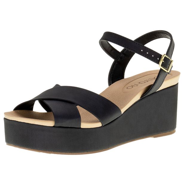Sandália Feminina Anabela Beira Rio - 8407103 PRETO 01 39