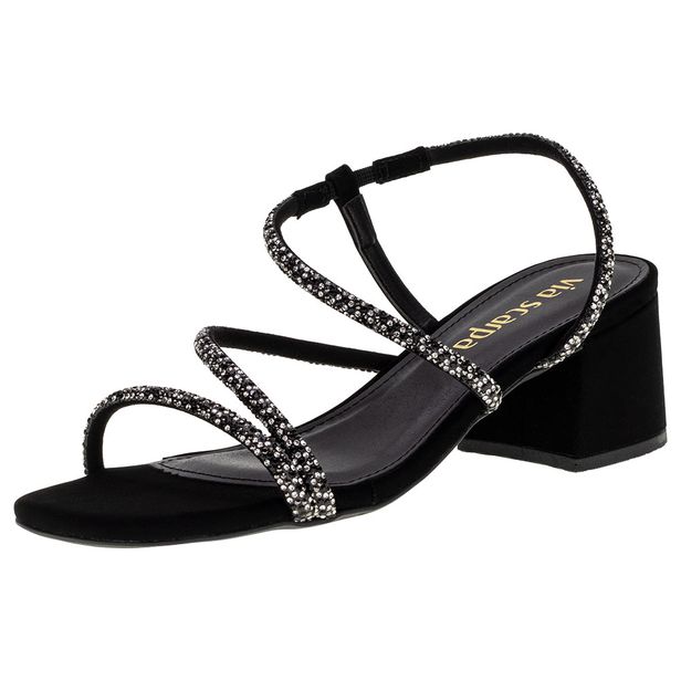 Sandália Feminina Salto Grosso Via Scarpa - 168217489 PRETO/NOBUCK 37