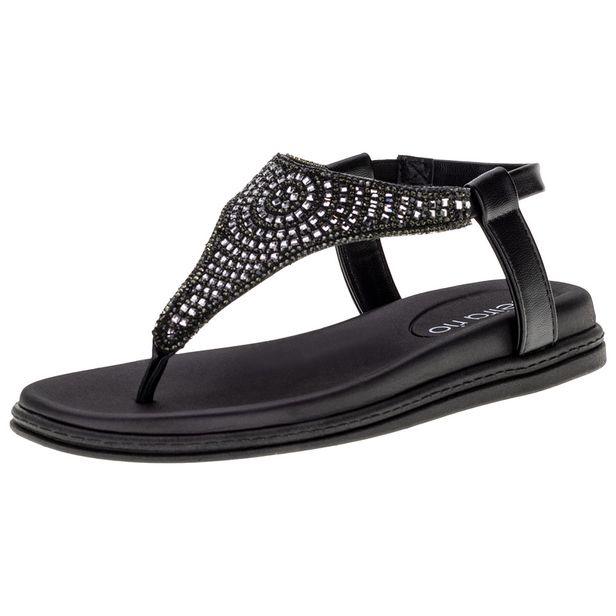 Sandália Feminina Flat Beira Rio - 8513103 PRETO 34