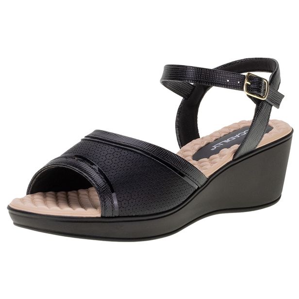 Sandália Feminina Anabela Piccadilly - 540337 PRETO 37