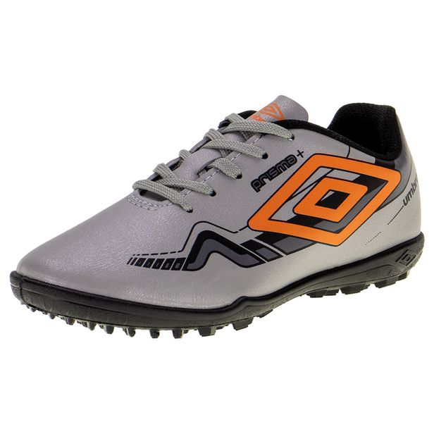 Chuteira Infantil Society Prisma Umbro - U07FB00146 CINZA/LARANJA 30