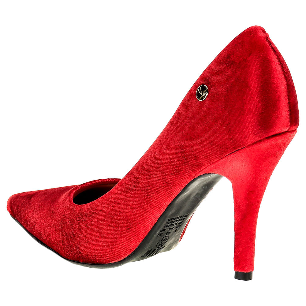 Sapato Scarpin Vermelho Scarpin Vizzano Veludo Saltos Vizzano