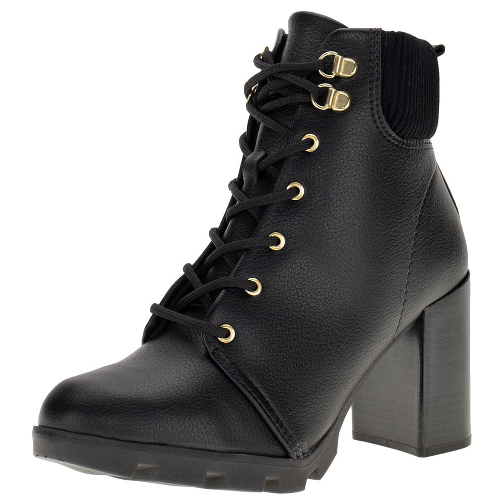 Bota Feminina Coturno Beira Rio 9074103 PRETO cloviscalcados