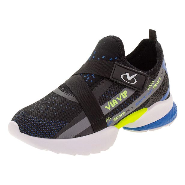 Tênis Infantil Slip Via Vip - VV9001 PRETO 25
