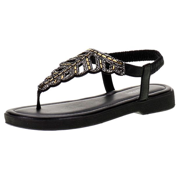 Sandália Feminina Flat Mississipi - MA651 PRETO 36