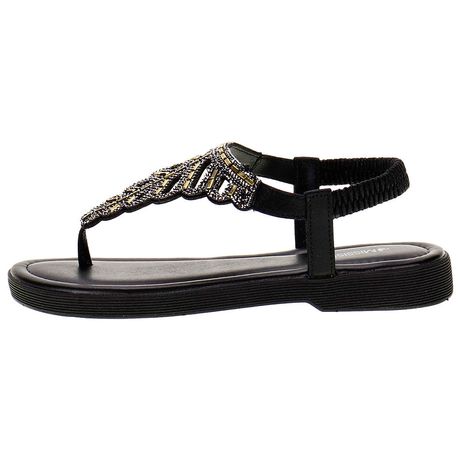 Sandália Feminina Flat Glitter Preto Zaxy - 18956 Atacado - Clovis