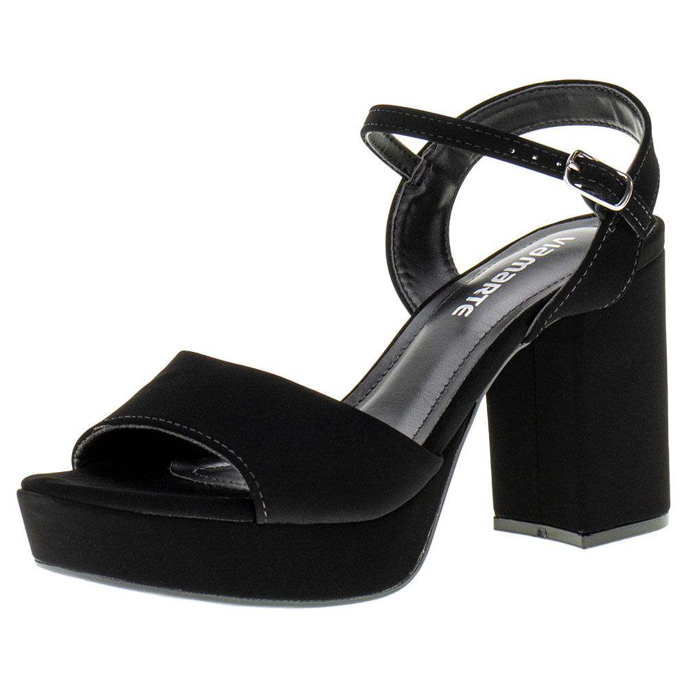 Sandália Feminina Meia Pata Via Marte 2314604 PRETO/NOBUCK