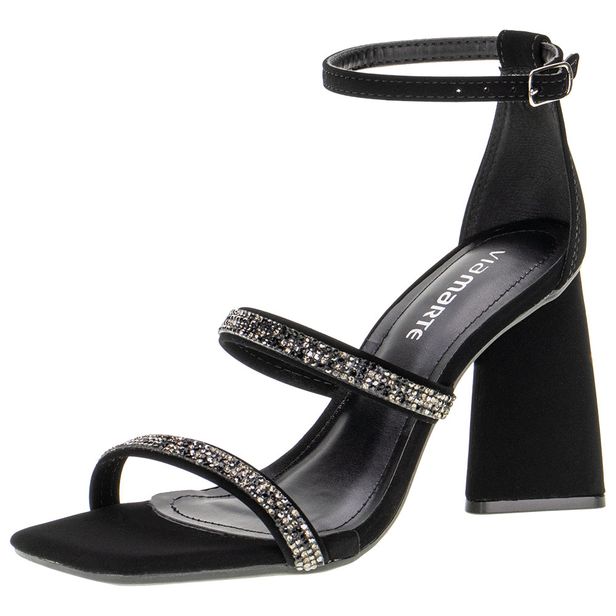Sandália Feminina Salto Grosso Via Marte - 239203 PRETO/NOBUCK 37